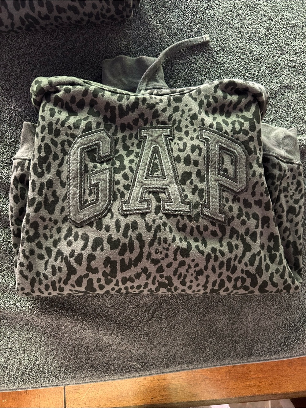 GAP Leopard-Print Hoodie and capri sweats - selling as a set size Large